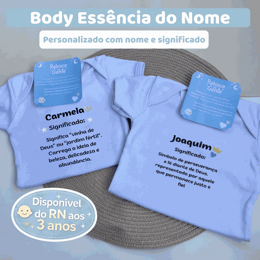 Body Essência do Nome Personalizado com Nome e Significado