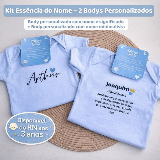 Kit Essência do Nome 2 Bodys Personalizados