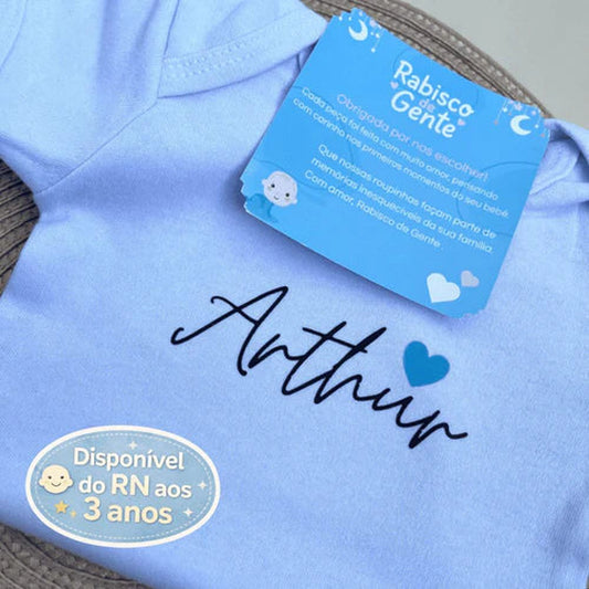 Body Essência do Nome Personalizado com Nome Minimalista