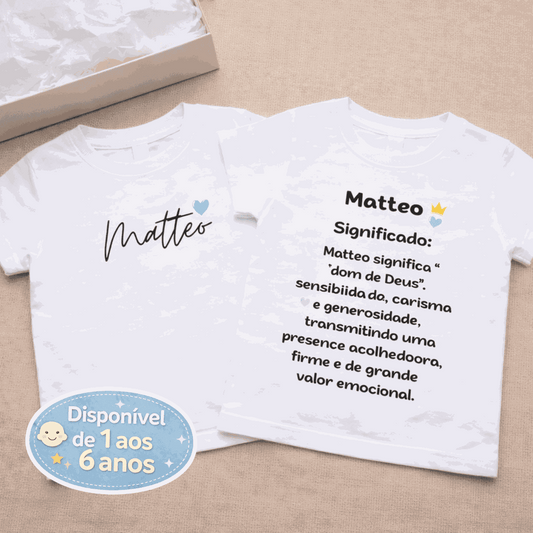 Kit Essência do Nome 2 Blusinhas Personalizadas com Nome Significado e Minimalista