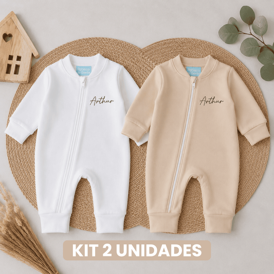 Macacão Essência do Nome Personalizado com nome do Bebê - 2 Unidades