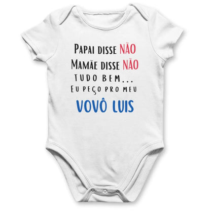 Body Personalizado Com Nome Eu Peço Para Meu Vovô - Unissex